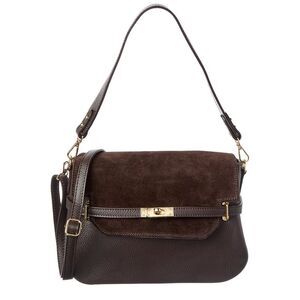 Isabella Rossetti Greta Suede & Leather Handbag, Brown